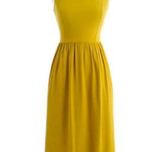 J. Crew Sleeveless Dress Mustard Yellow Fit And Flair Size 6
